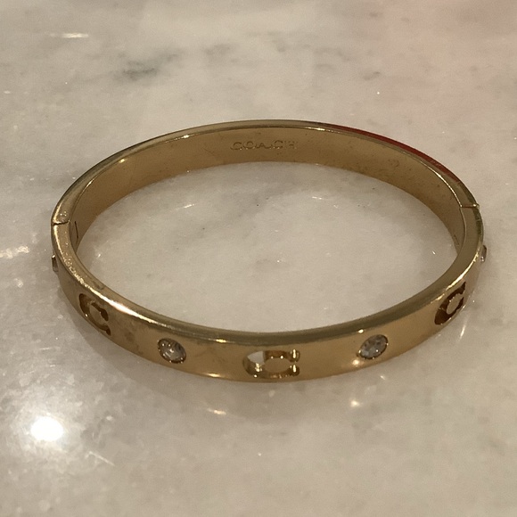 Coach Jewelry - Coach Gold-Tone Bracelet with Crystal Accents, Brand New